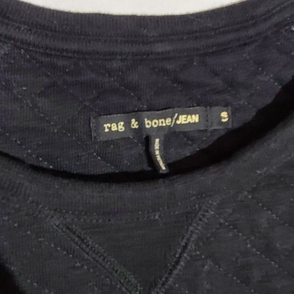 Rag and bone jean quilted sweatshirt black sweater - Picture 9 of 12